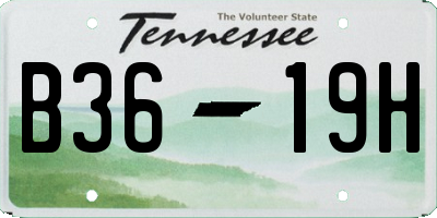 TN license plate B3619H