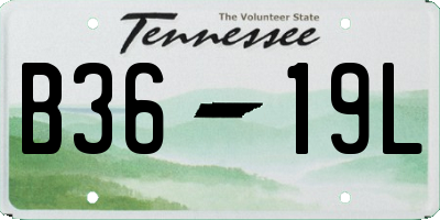 TN license plate B3619L