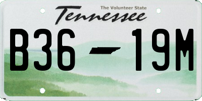 TN license plate B3619M