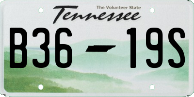 TN license plate B3619S