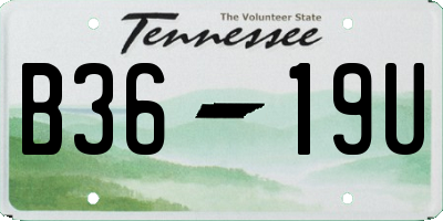 TN license plate B3619U