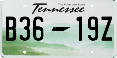 TN license plate B3619Z