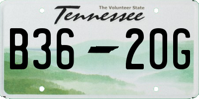 TN license plate B3620G