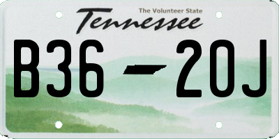 TN license plate B3620J
