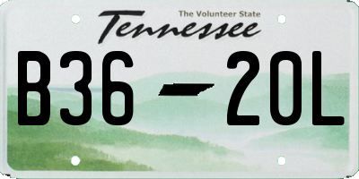 TN license plate B3620L