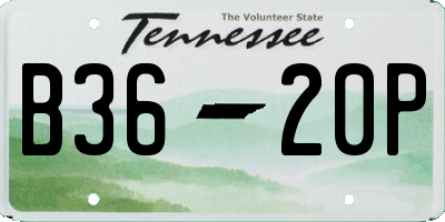 TN license plate B3620P