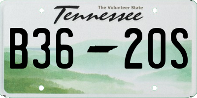 TN license plate B3620S
