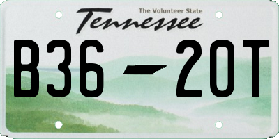 TN license plate B3620T