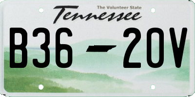 TN license plate B3620V