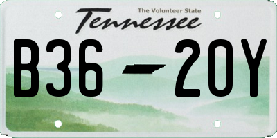 TN license plate B3620Y