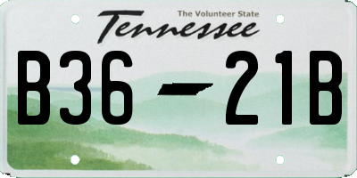 TN license plate B3621B