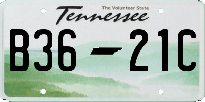 TN license plate B3621C