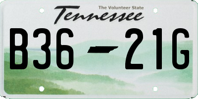 TN license plate B3621G