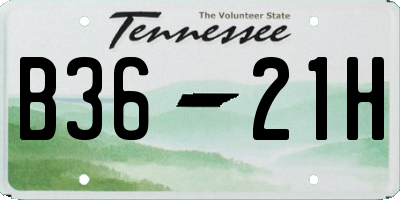TN license plate B3621H