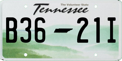 TN license plate B3621I