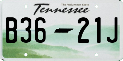 TN license plate B3621J