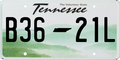 TN license plate B3621L