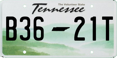 TN license plate B3621T