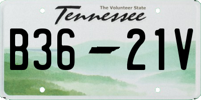 TN license plate B3621V
