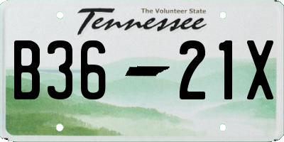 TN license plate B3621X