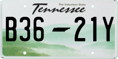 TN license plate B3621Y