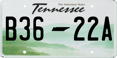 TN license plate B3622A