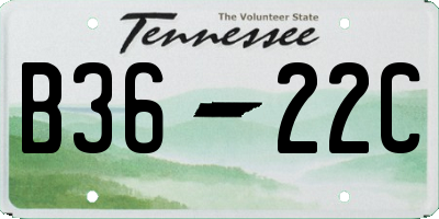 TN license plate B3622C