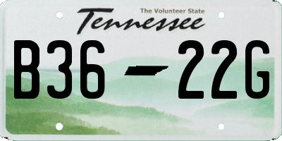 TN license plate B3622G