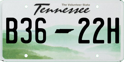 TN license plate B3622H