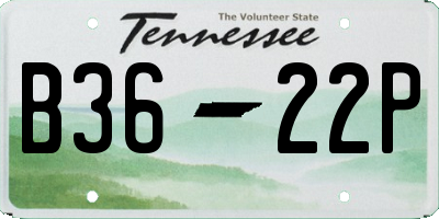 TN license plate B3622P