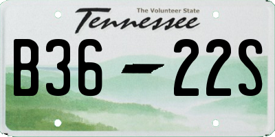 TN license plate B3622S