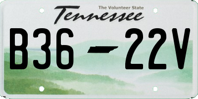 TN license plate B3622V