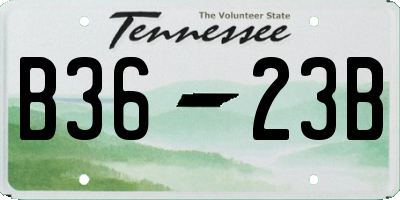 TN license plate B3623B