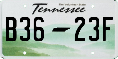 TN license plate B3623F