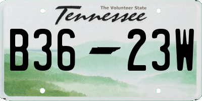 TN license plate B3623W