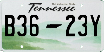 TN license plate B3623Y