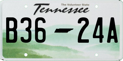TN license plate B3624A
