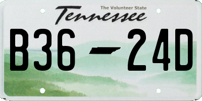 TN license plate B3624D