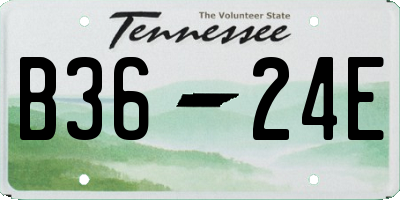 TN license plate B3624E