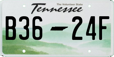 TN license plate B3624F
