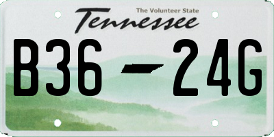 TN license plate B3624G
