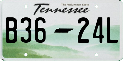 TN license plate B3624L