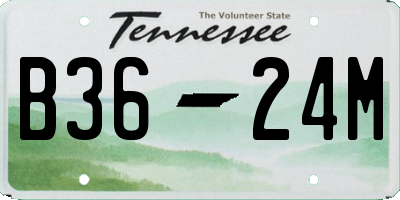 TN license plate B3624M