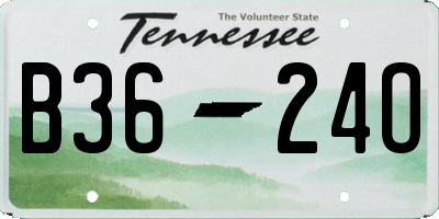 TN license plate B3624O