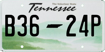 TN license plate B3624P