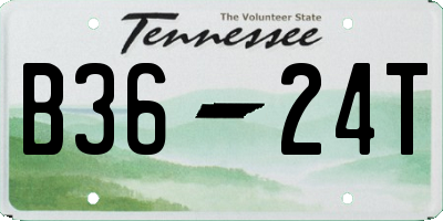 TN license plate B3624T