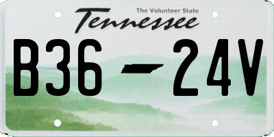 TN license plate B3624V