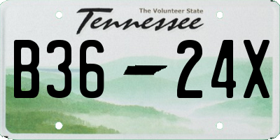 TN license plate B3624X