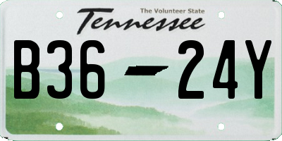TN license plate B3624Y