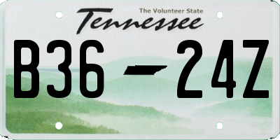 TN license plate B3624Z